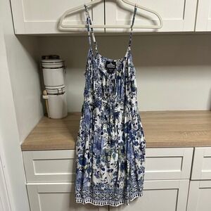 Angie Blue and White Floral Mini Dress